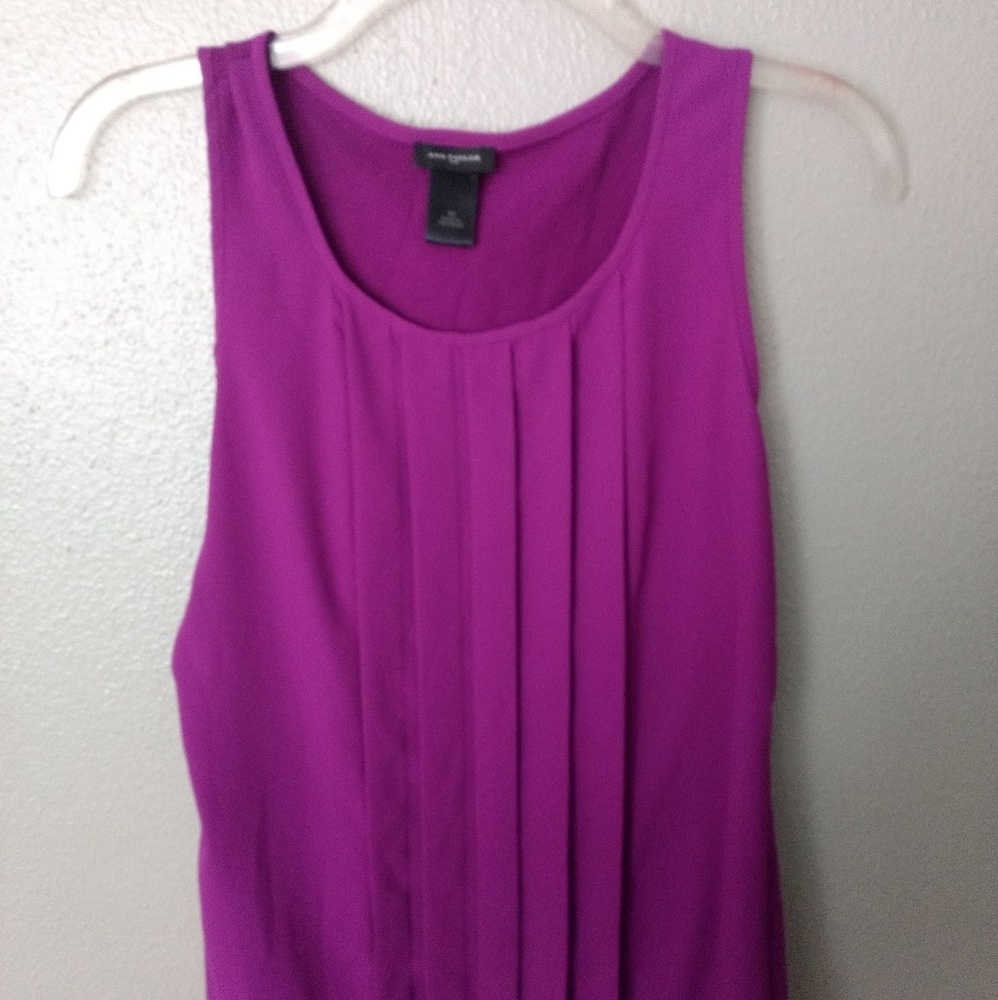 SALE Ann Taylor Purple Pleaded Top